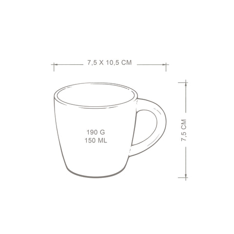 Kremowy 4 Pak filiżanek do kawy 150 ml Miko