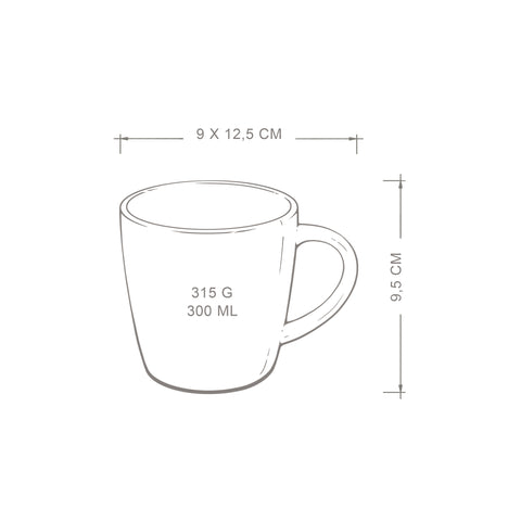 Kremowy 4 Pak kubków 300 ml Miko