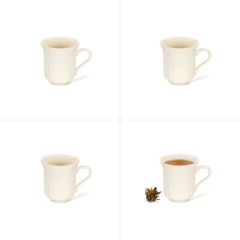 Kremowy 4 Pak kubków ceramicznych 400 ml Roman