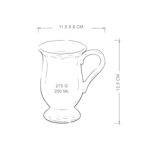 4 Pak kubków wysokch 250 ml Alicja w kolorze zacierki