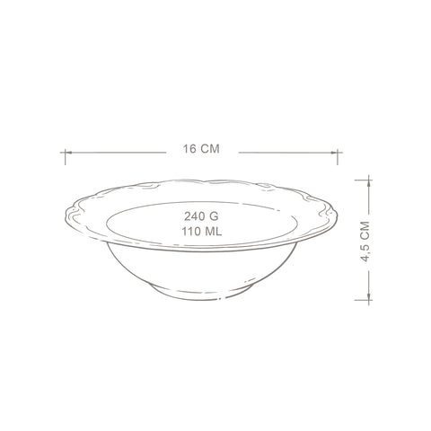 Kremowy 4 Pak salaterek 16 cm Alicja