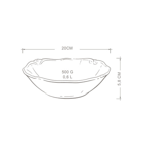 4 Pak salaterek 20 cm Roman w kolorze zacierki