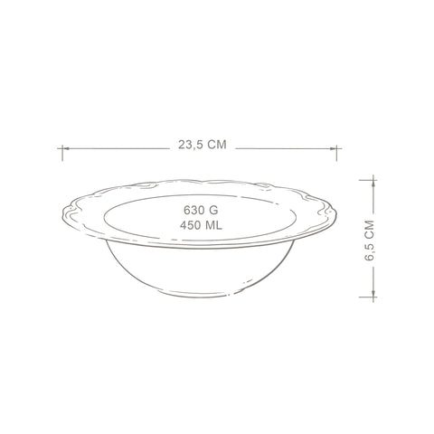 Kremowy 4 Pak salaterek 23,5 cm Alicja