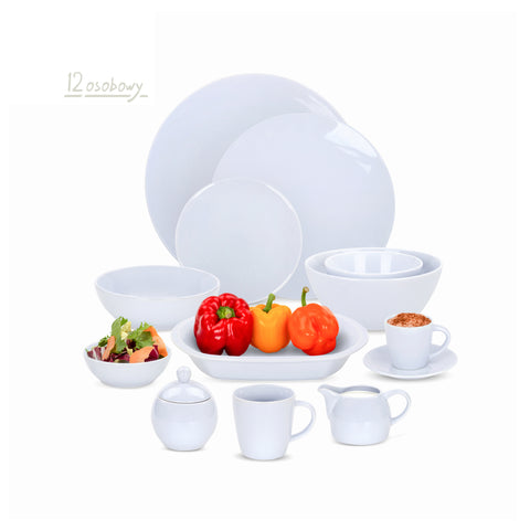 Niebieski Serwis obiadowo kawowy na 12 osób Miko