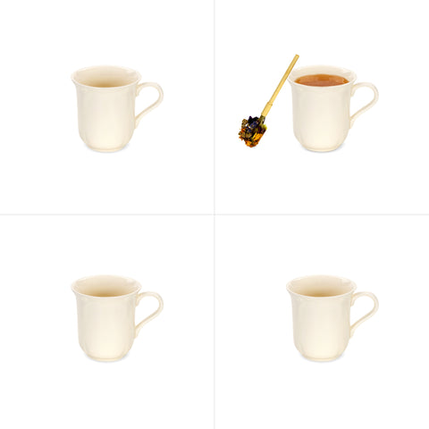 Kremowy 4 Pak kubków ceramicznych 350 ml Alicja