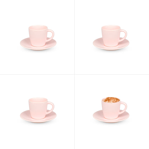 Różowy 4 Pak filiżanek do kawy 150 ml Miko