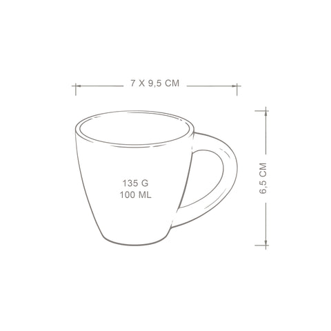 Kremowy 4 Pak filiżanek do espresso 100 ml Miko