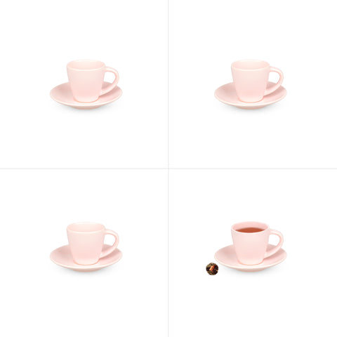 Różowy 4 Pak filiżanek do espresso 100 ml Miko