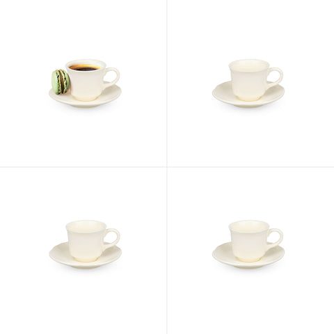 Kremowy 4 Pak filiżanek do espresso 100 ml Roman