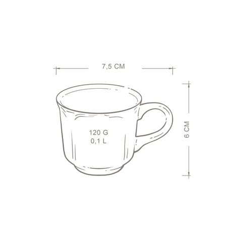 4 Pak filiżanek do espresso 100 ml Roman w kolorze zacierki