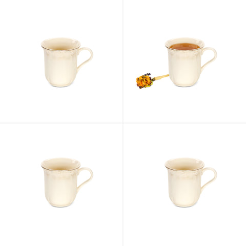 4 Pak kubków ceramicznych 350 ml Alicja w kolorze zacierki