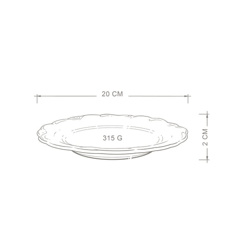 Kremowy 4 Pak talerzy deserowych 20 cm Alicja