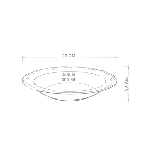 Kremowy 4 Pak talerzy głębokich 23 cm Alicja